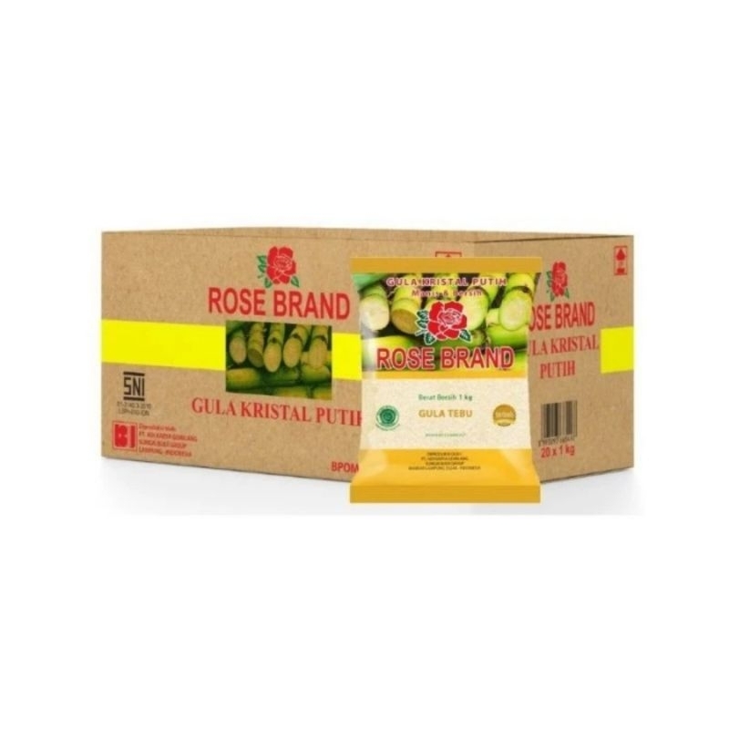

JKL Gula Pasir Rose Brand 1 kg Kuning Gula Tebu Dus - 20 pcs