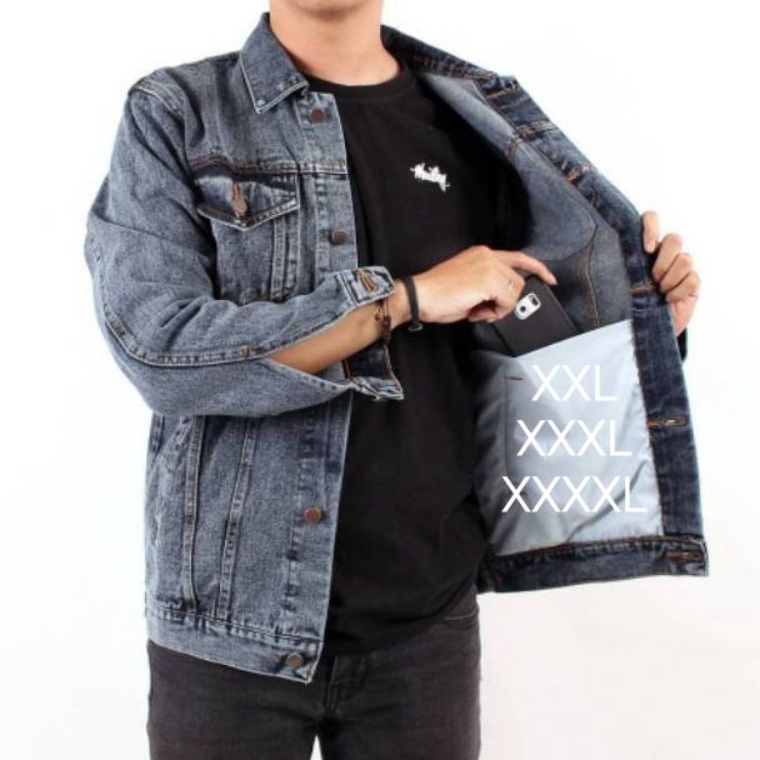 Ekstra benefit jaket jeans pria size jumbo XXLXXXl