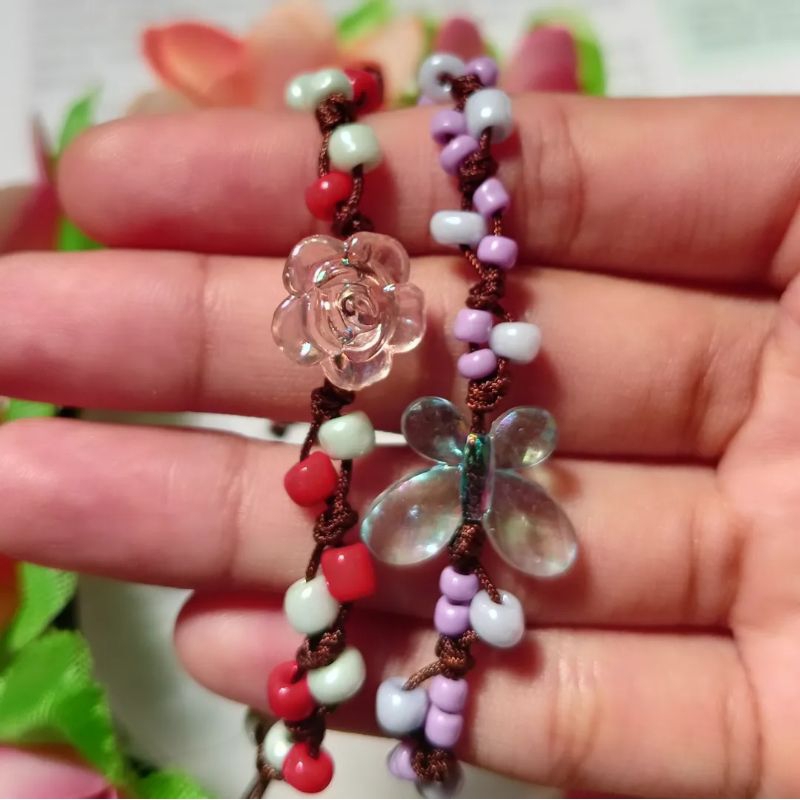 Gelang tali manik aesthetic ll gelang tali manik double