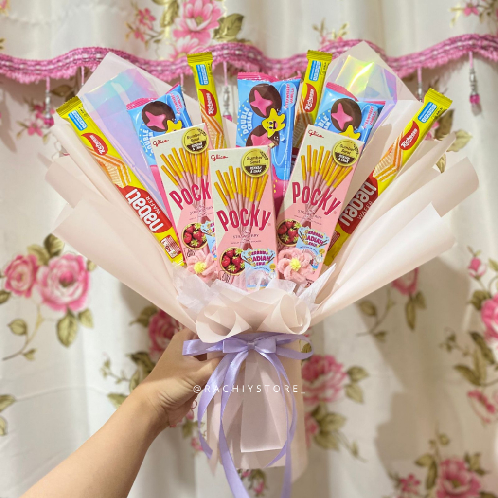 

Buket bunga / Buket snack / Buket pipe cleaner / Buket wisuda / Buket sidang / Bouquet bunga / Snack bouquet