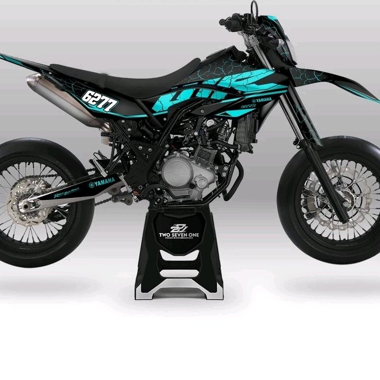 DECAL YAMAHA WR 155 FULL BODY/SUPERGLOSSY/PREMIUM/CUSTOM/VARIASI HITAM BIRU KEREN