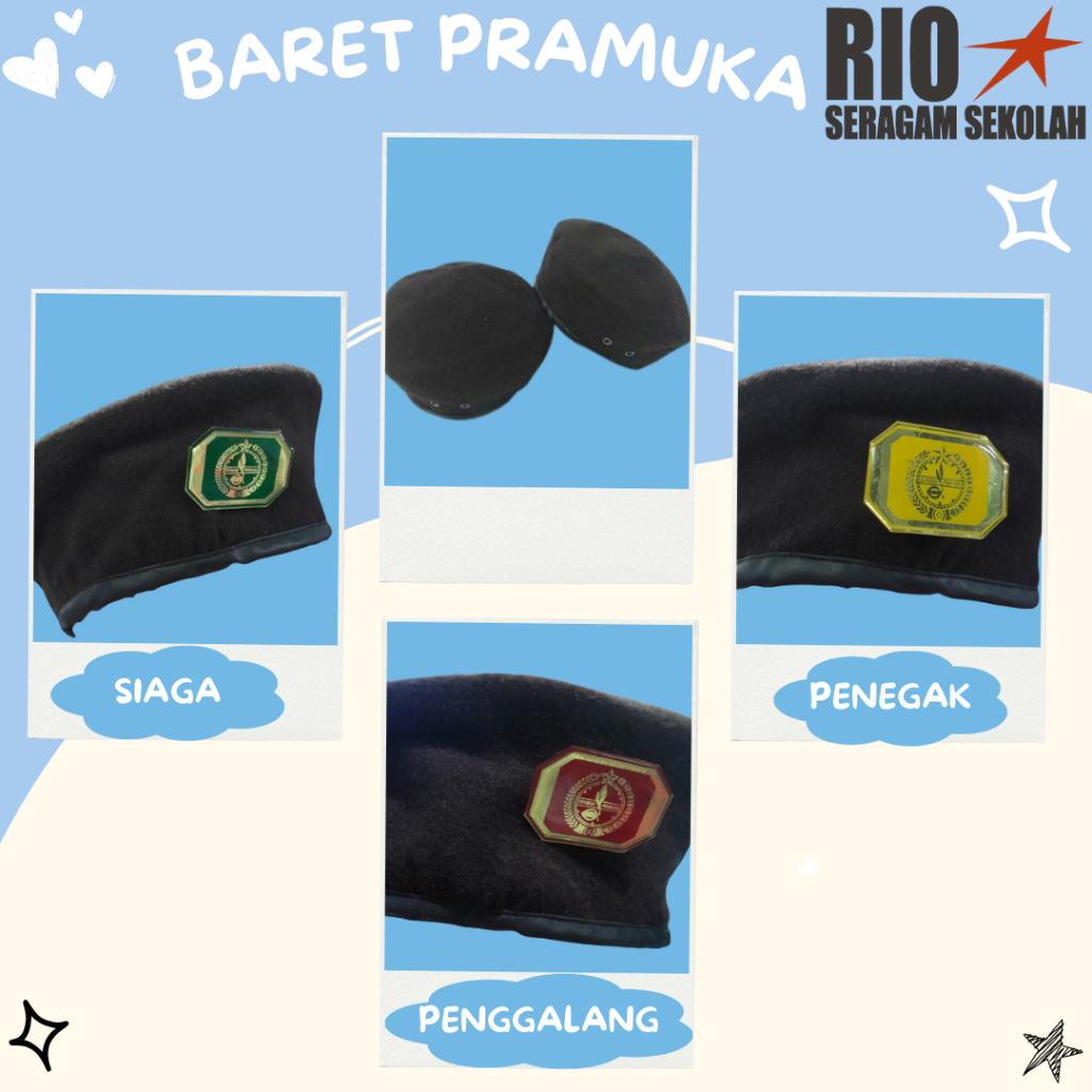 BARET STANDAR POLRI BARET PRAMUKA PENEGAK PEMBINA PRAMUKA TOPI PRAMUKA LAKI2 BARET PENEGAK