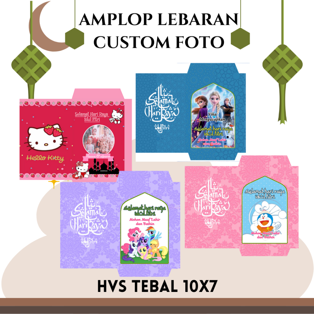 

Amplop Lebaran Warna/custom nama dan foto/uang lipat/kertas glossy/HVS/Angpao/2025/pilih desain