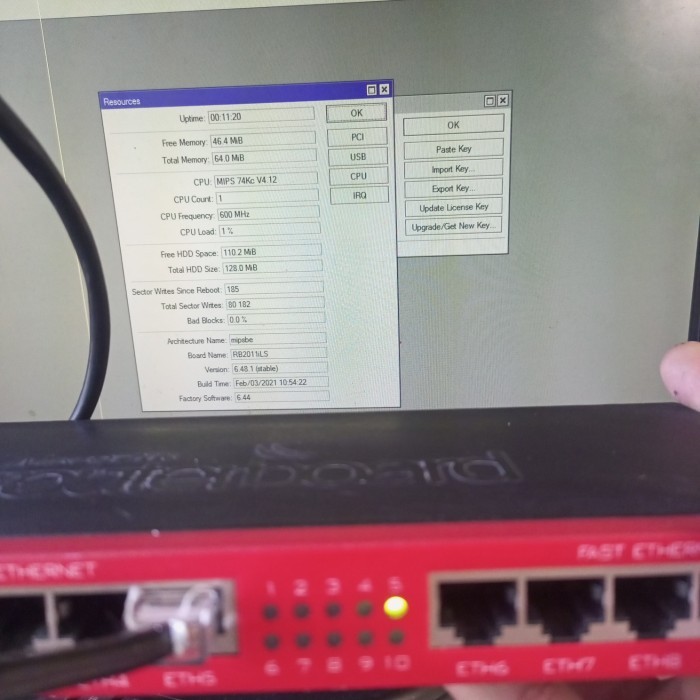 mikrotik rb2011ils-in garansi 1 bulan