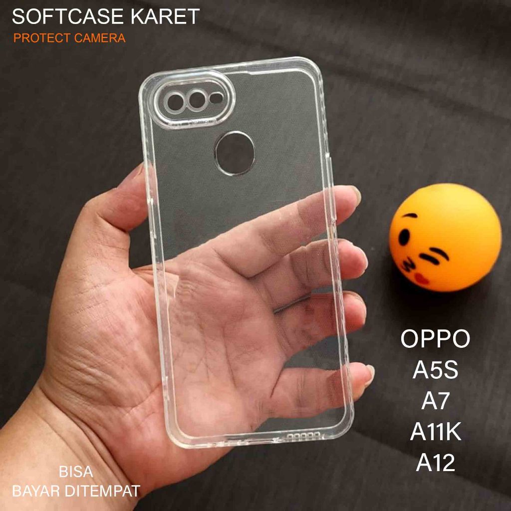 Clear Case Polos Oppo A5S A7 A11K A12 - Casing Hp Oppo a5s - Softcase oppo a7 - Case Murah - Case Te