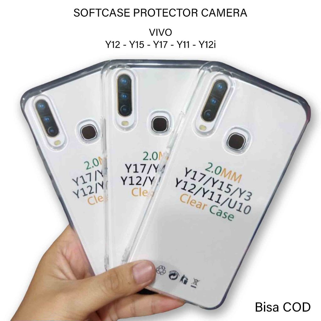 Clear Case Polos Vivo Y12 Y15 Y17 Y11 Y12i Y3 - Casing Hp Vivo Y12 - Kesing Hp Vivo Y15 - Pelindung 
