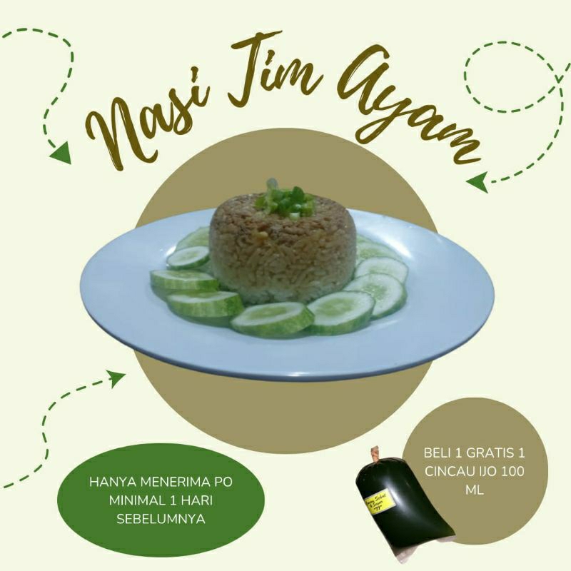 

Nasi Tim Ayam (gratis cincau organik) PO 1hari