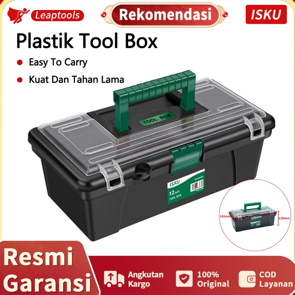 Bik Isku Tool Box 12 Inch Kotak Peralatan Bahan PP Tool Box Plastik  Terlaku