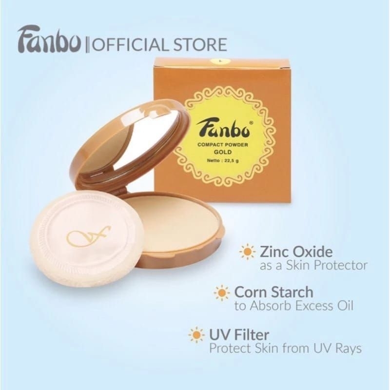 FANBO Compact Powder Gold  Bedak Padat 22,5 gr No.04, 05