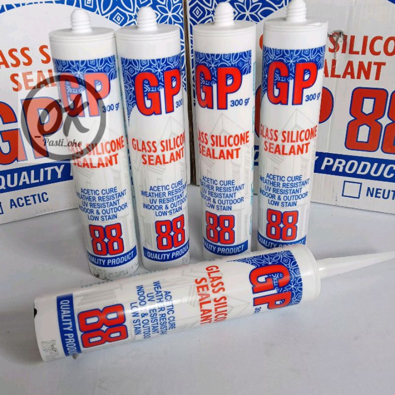 Lem kaca sealant hitam putih glass silicone sealant 300gr