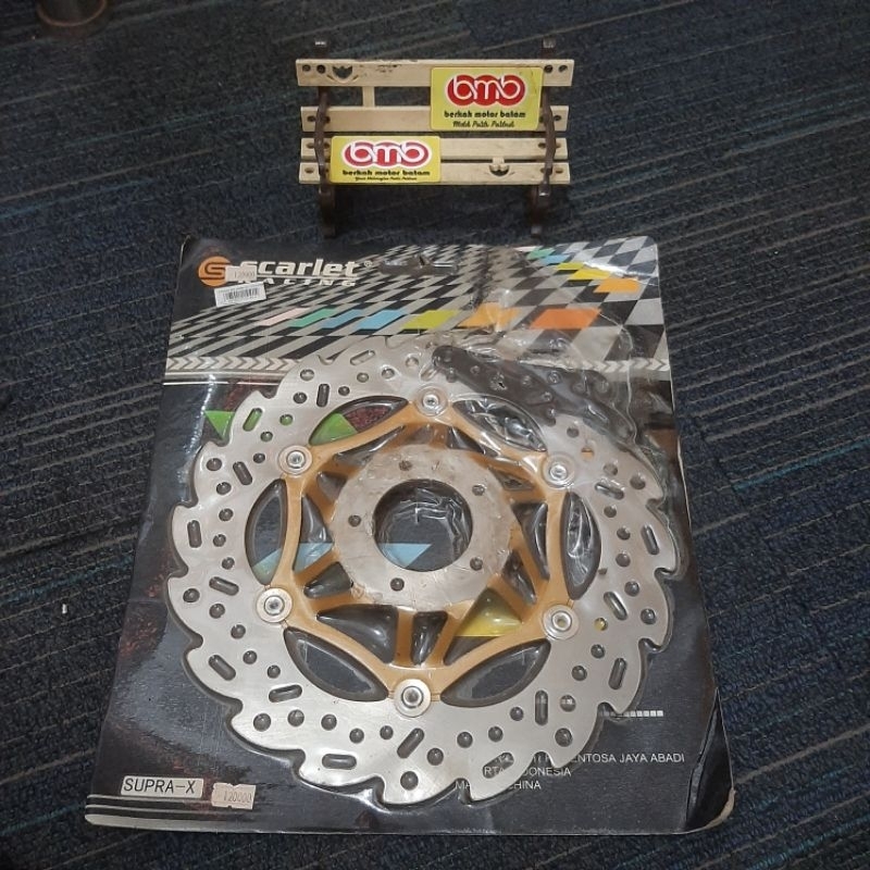 Honda Supra X 125 piringan cakram disc brake depan baut 5 300 mm set braket bracket kaliper cakram d