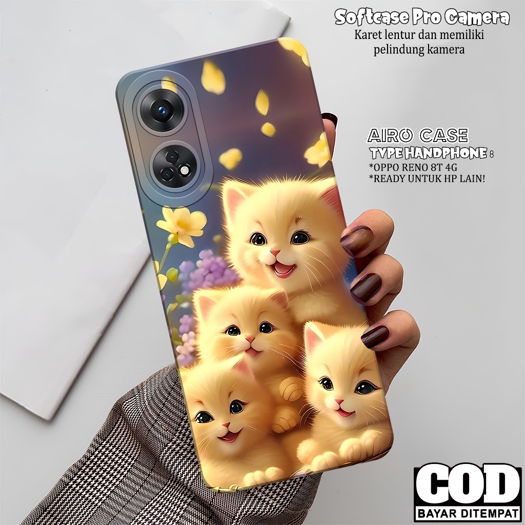 Softcase OPPO RENO 8T 4G Terbaru Case OPPO RENO 8T 4G Terbaru Fashion Case Kucing Casing OPPO RENO 8