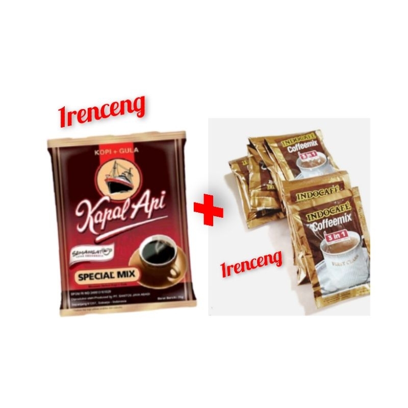 

PAKET MURAH KOPI HITAM KAPAL API SPESIAL MIX DAN INDOCAFE COFFEMIX 3IN1