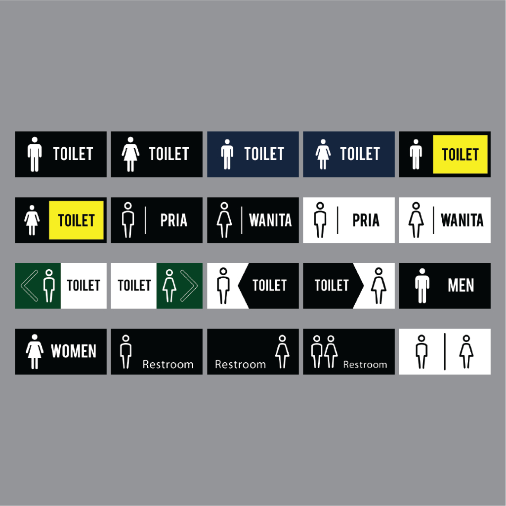 HIASAN DINDING Tebal 6mm TOILET RESTROOM KAFE DECOR PAJANGAN KAMAR MANDI PAJANGAN RUMAH HIASAN DEKOR