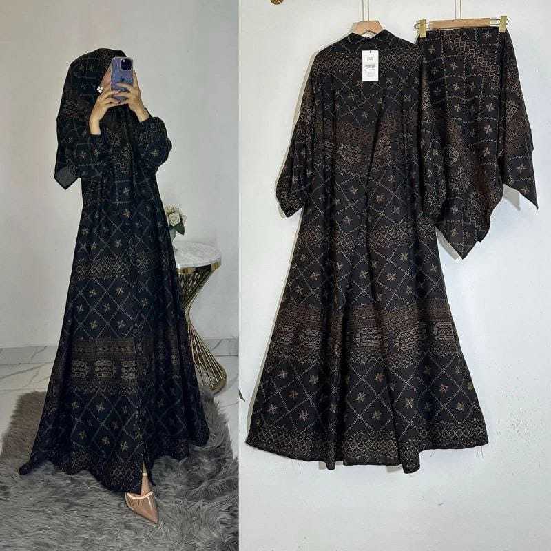 GAMIS AMARA SET HIJAB LD 120 KANCING DEPAN BUSUI FRIENDLY GAMIS 2024 GAMIS SET HIJAB LEBARAN 2024