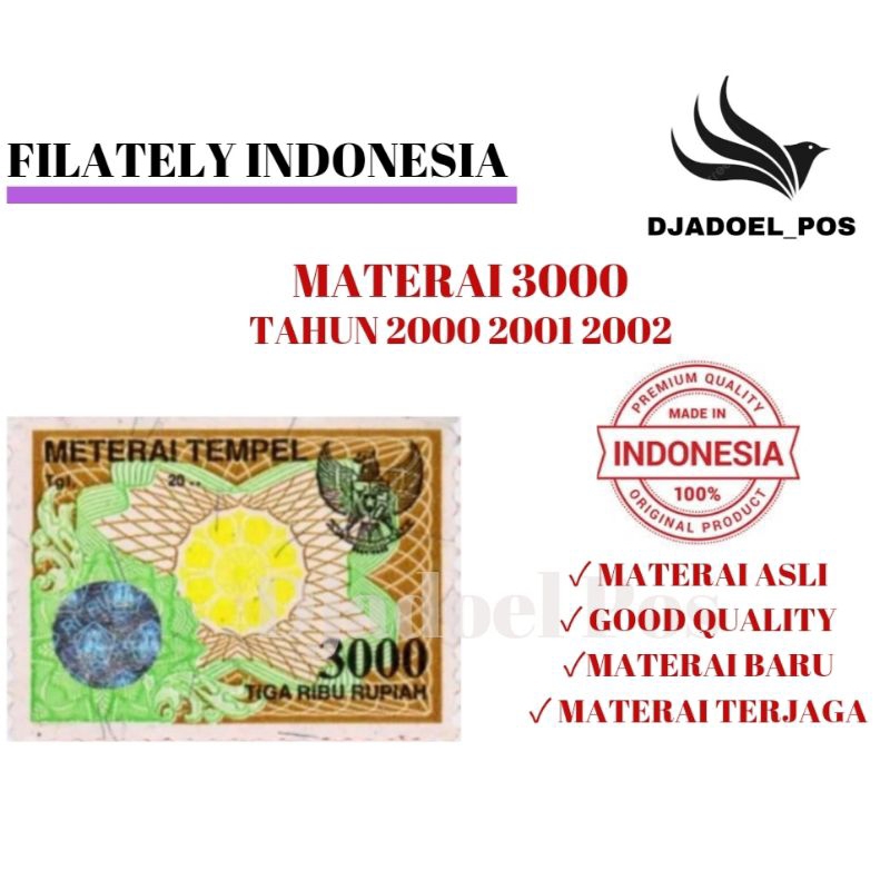

MATERAI 3000 TAHUN 2000 2001 2002 (Baru)