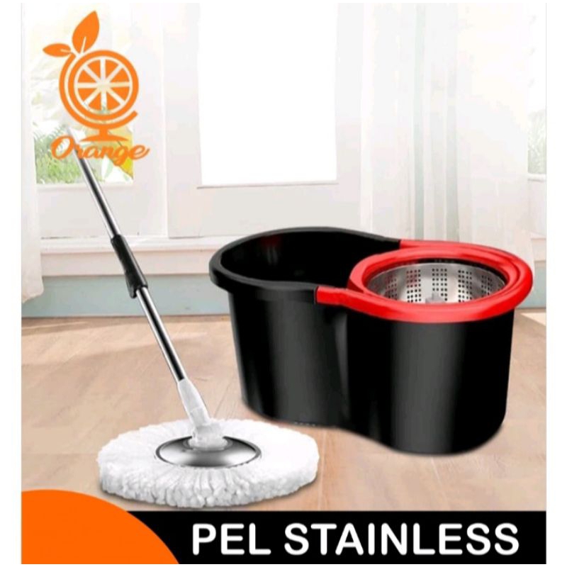 Super Mop Alat Pel Lantai Putar Alat Pel Otomatis Pel Stainless Pel Plastik