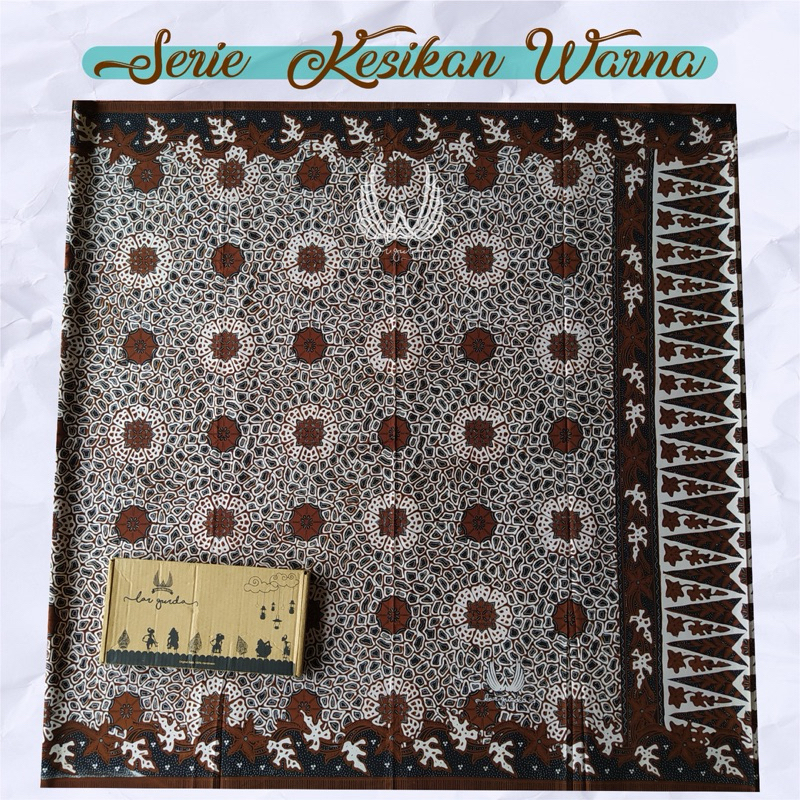 RASA BARU  Sarung Batik LarGurda Kesikan Warna Putih (Motif Watu)