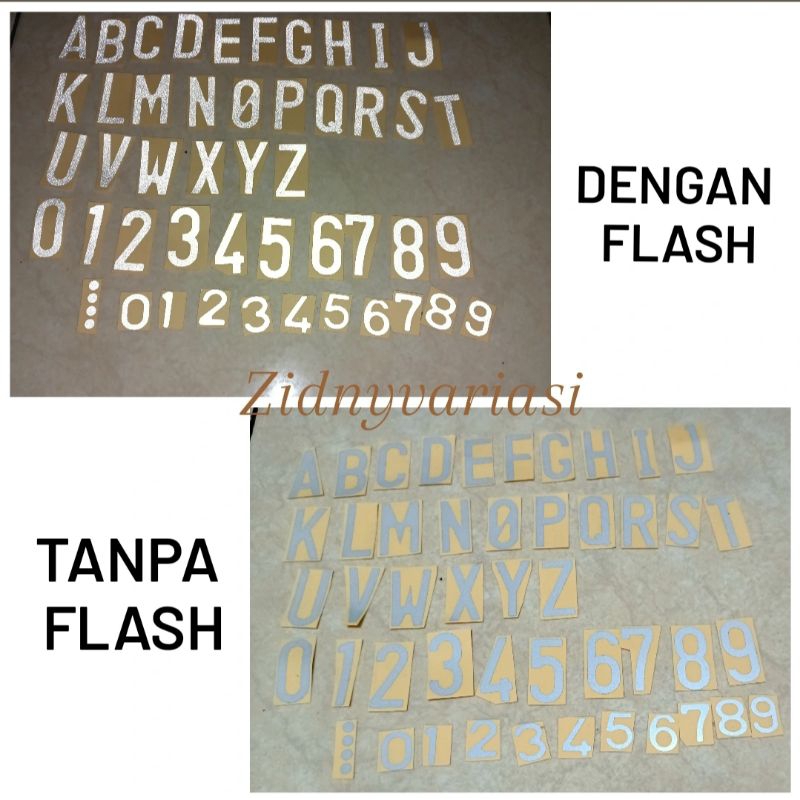 Stiker Plat Motor Font Standar warna Putih