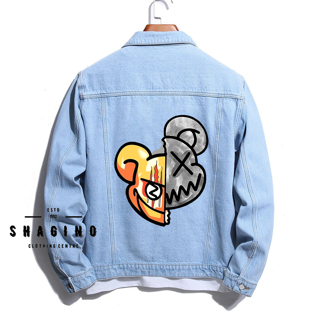 Jaket Denim Pria Sablon Gaya Korea Terbaru