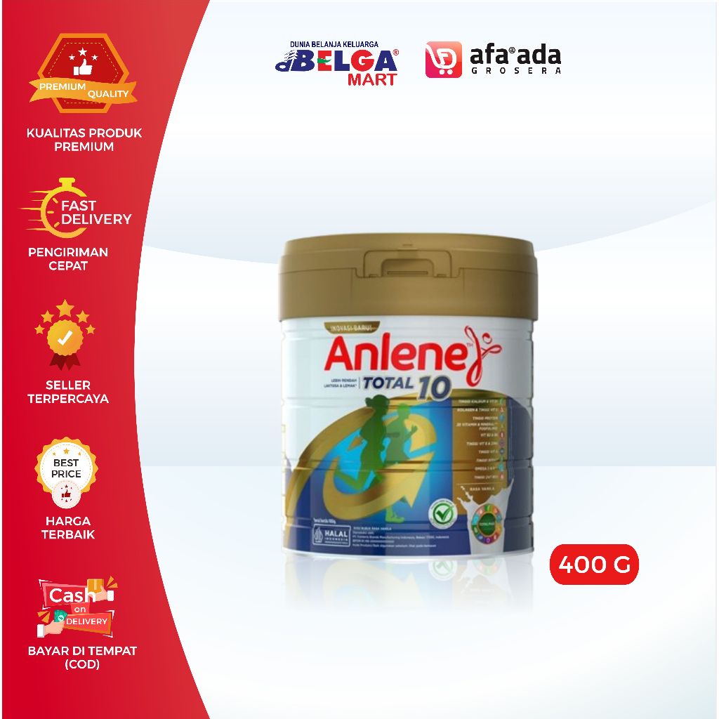 

ANLENE TOTAL 10 | Kemasan Kaleng 400 gram | rasa Vanila