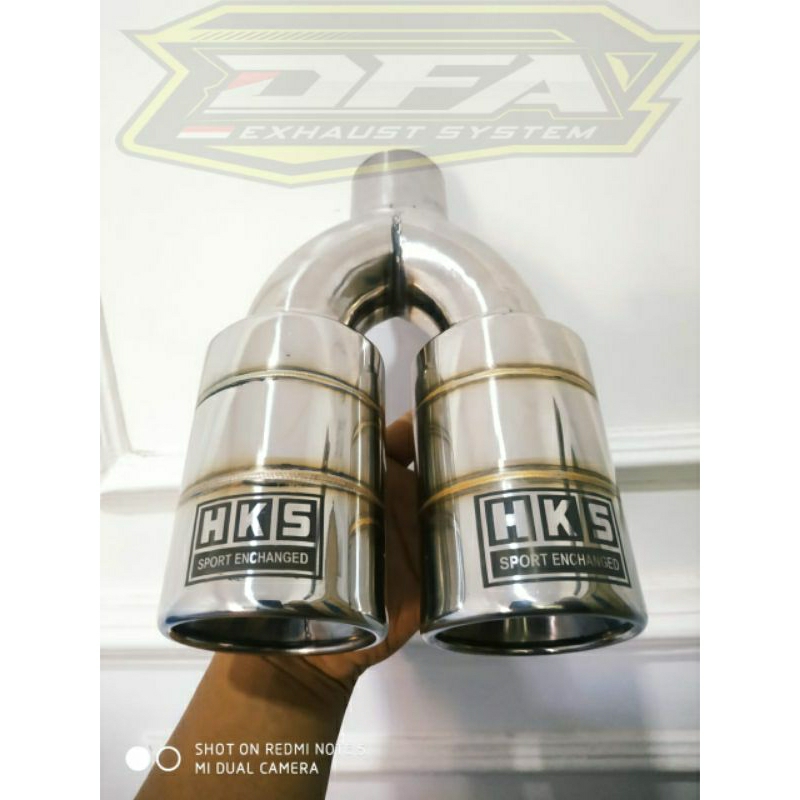 Knalpot HKS Cabang 2 Mobil grandmax Luxio Apv Avanza Xenia Calya Sigra Ayla Agya Swift