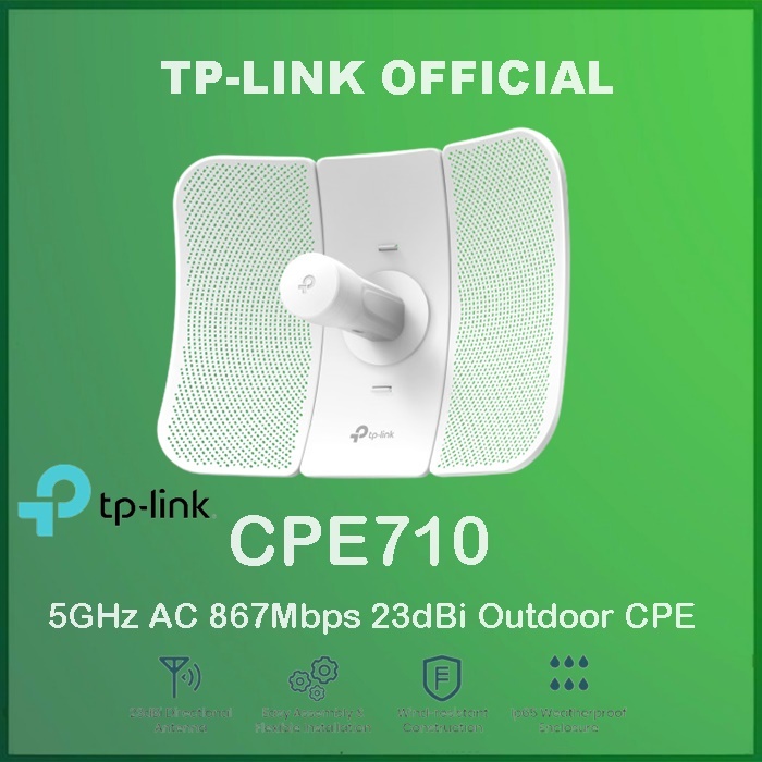 TP-LINK CPE710 5GHz AC 867Mbps 23dBi Outdoor TPLINK CPE 710