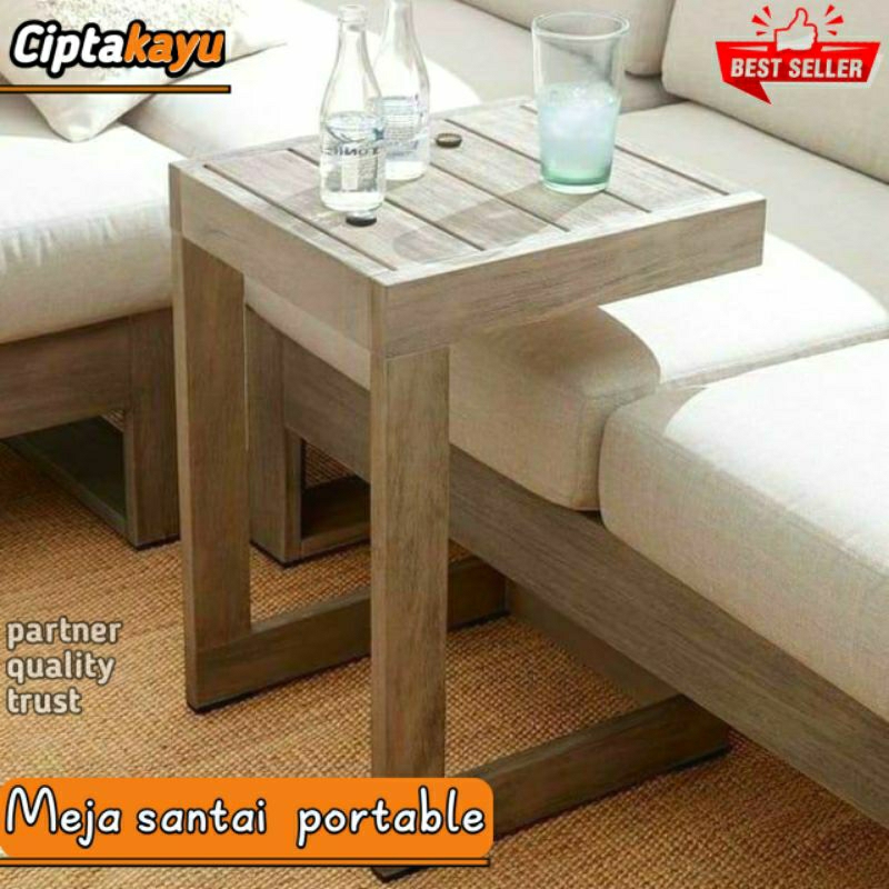 Meja laptop, meja kerja serbaguna minimalis | meja kayu aesthetic FULL KAYU