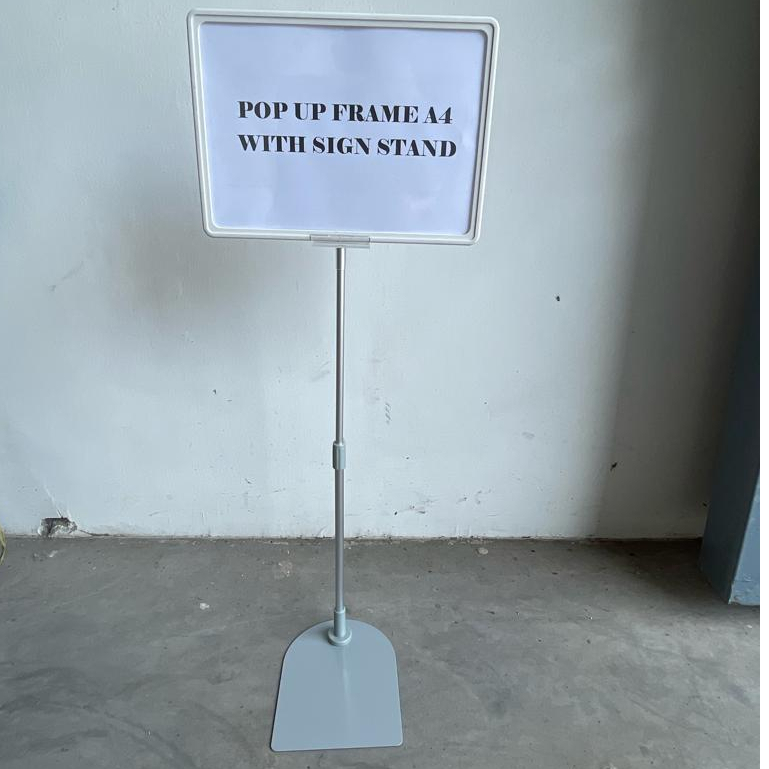 

SS-11 Pop Up Frame Promosi A4 With Sign Stand - Papan Harga Promo Minimarket A4 Dengan Tanda Berdiri