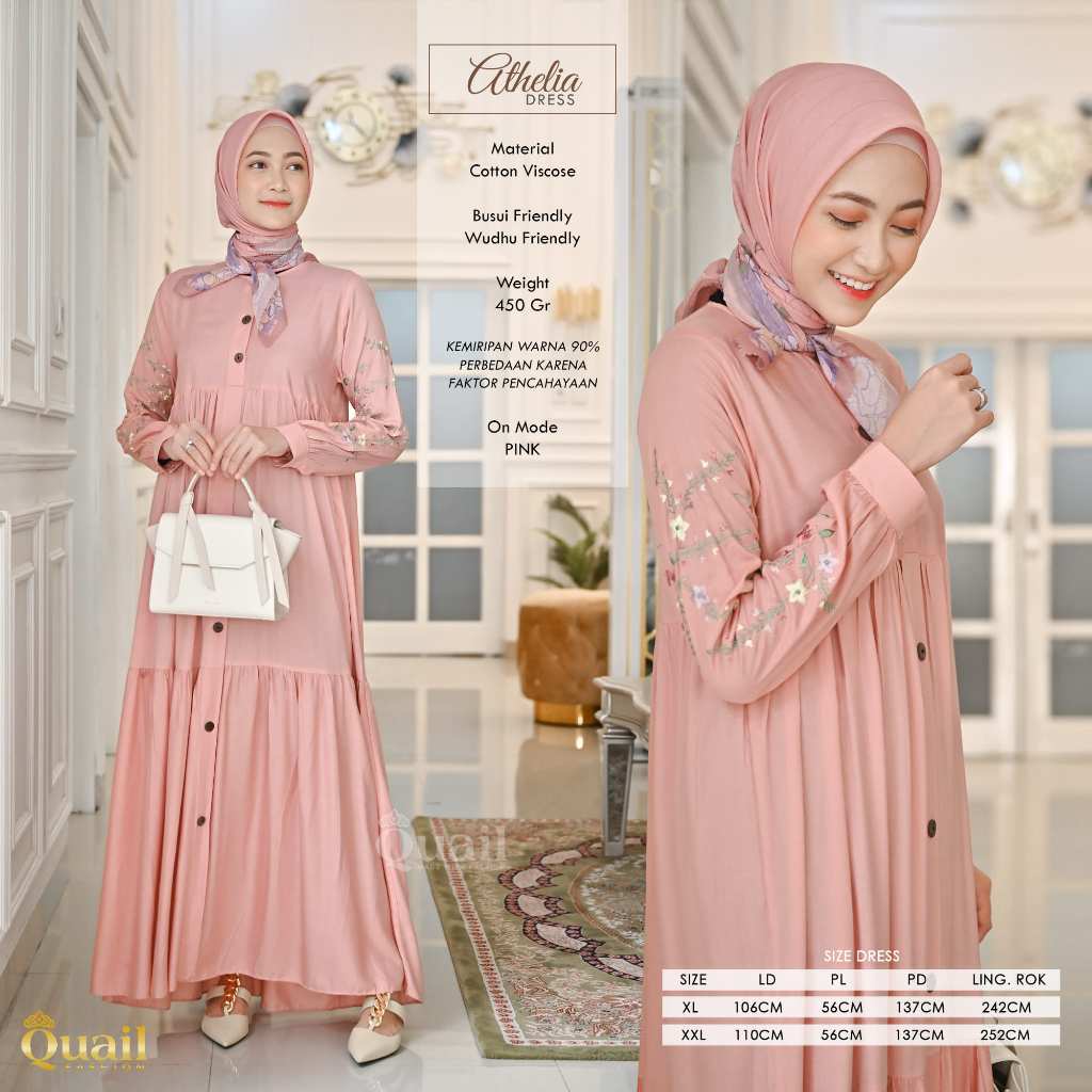Quail Hijab - ATHELIA EXCLUSIVE DRESS COTTON VISCOSE PREMIUM