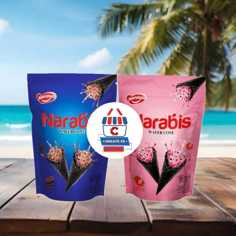 

Naraya Narabis Wafer Cone - Wafer Cone dengan Krim Chocolate Flavor - Strawberry Flavor 80g