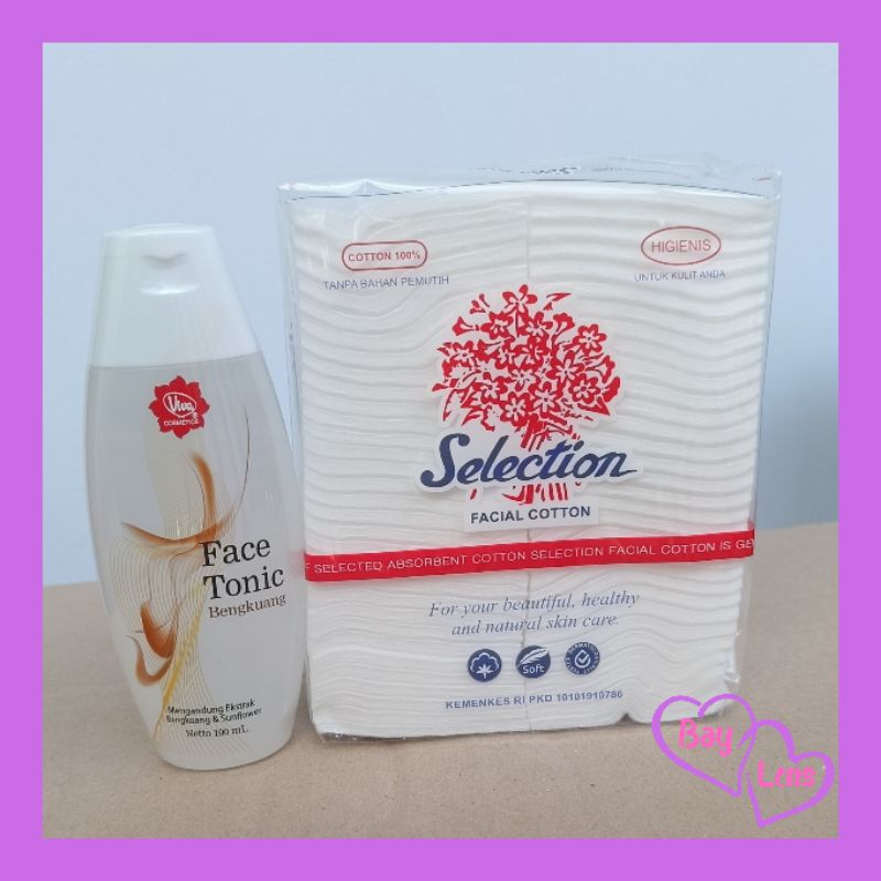 Paket Face Tonic Viva 100ml + Kapas Selection 35gr - Paket Pembersih Wajah