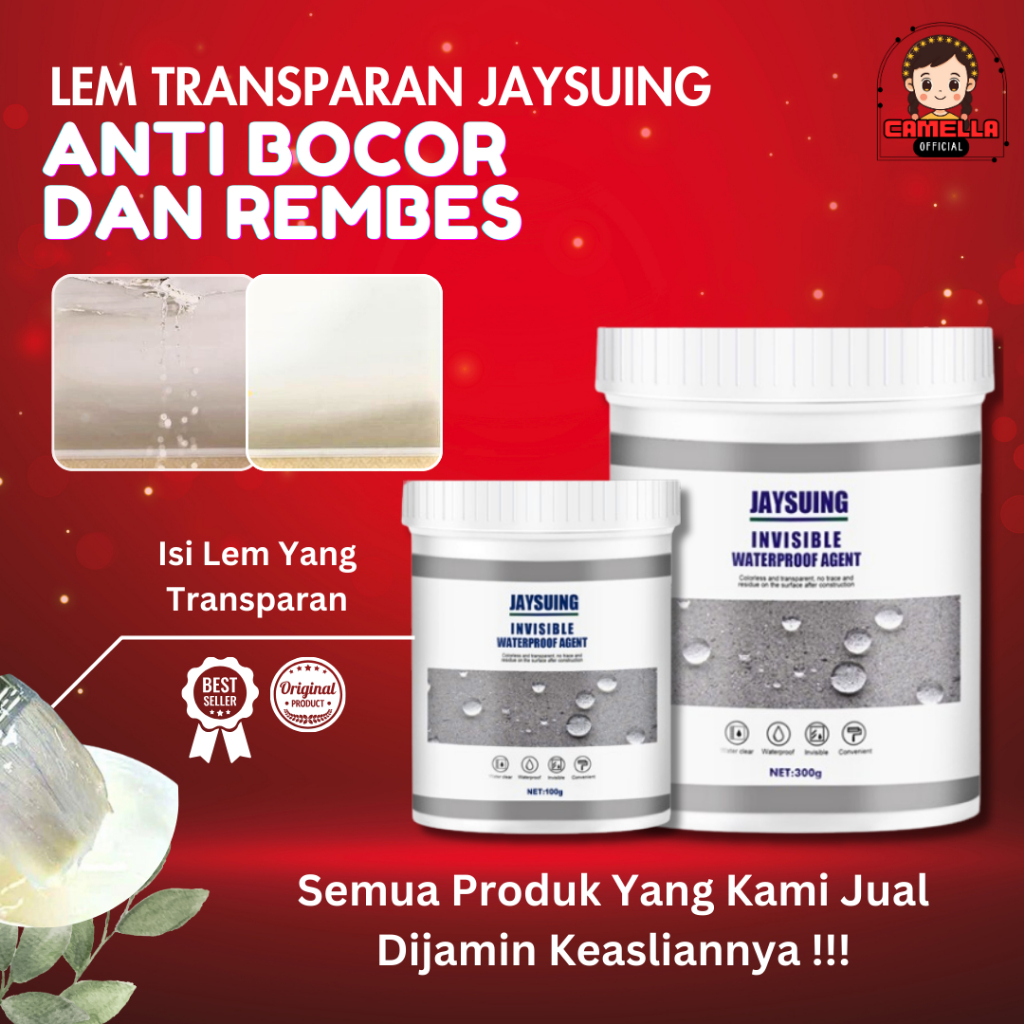 Jaysuing Lem Transparan Transparant Bening Anti Bocor Rembes Krembes Air Penambal Perekat Atap Rumah