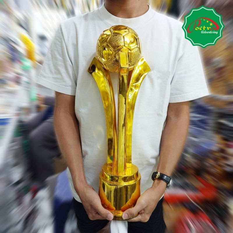 Trophy | Piala Bergilir Cup Bola Chrome Gold Tinggi 50 cm