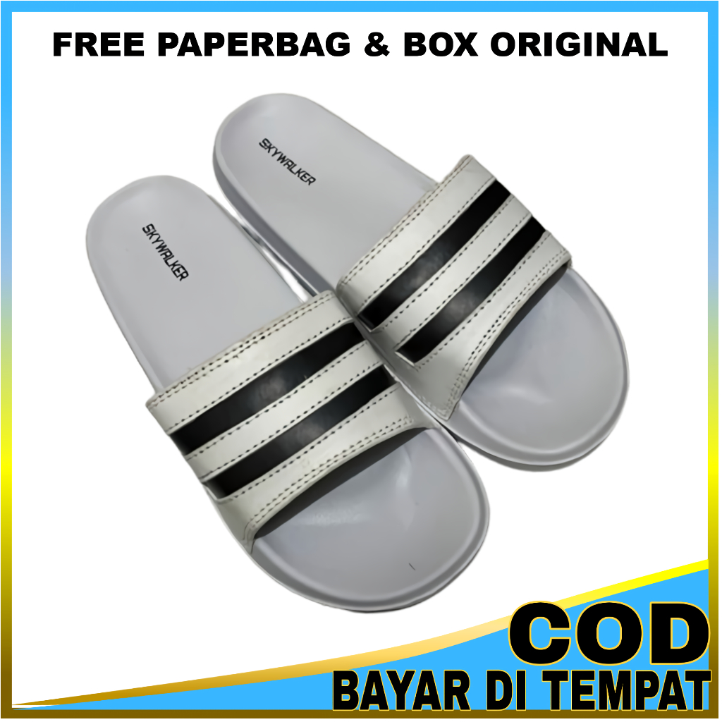 Skyclouds Sandal Slop Pria Wanita Original Distro Warna Putih Ukuran 39-43