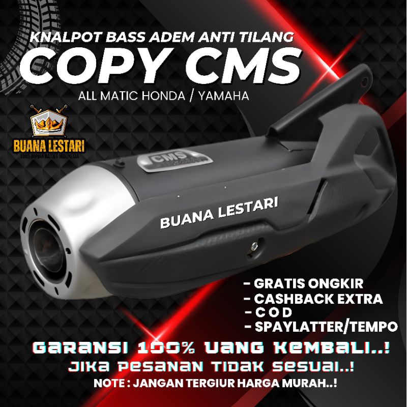 KNALPOT COPY CMS TZM PROJECT GENIO NON MBERR ANTI TILANG ALL MATIC BASS ADEM KENALPOT RACING ZRC DR 