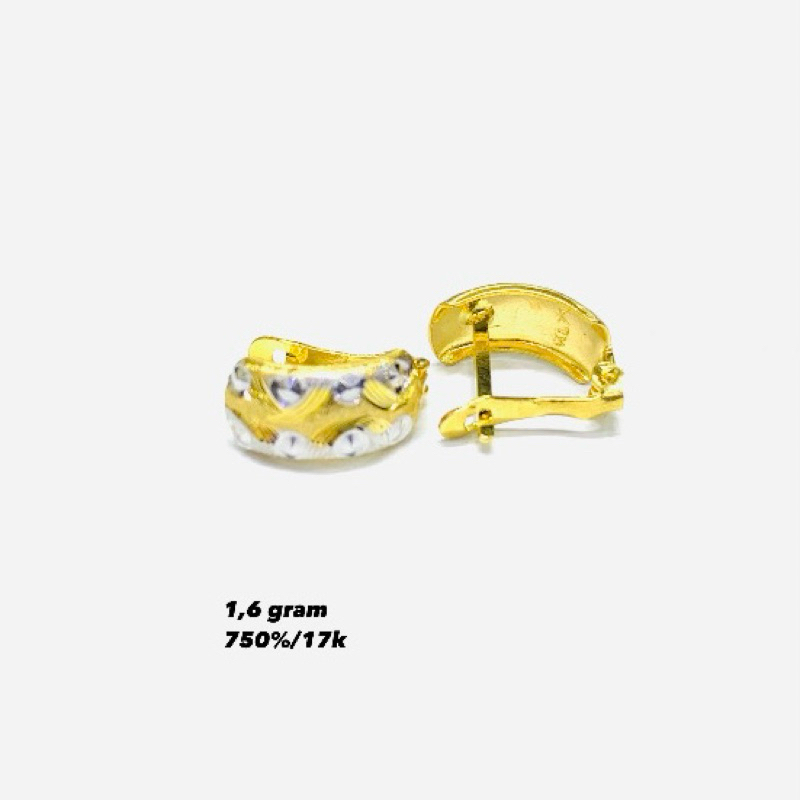 anting emas jepit fashion 750%/17k