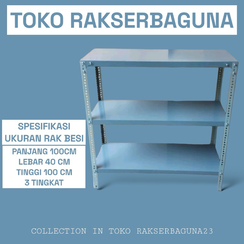 Rak siku besi 3 susun 120x40