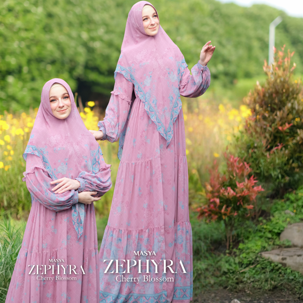 Set Gamis Dress Ceruty Babydoll Printing Premium Syari Branded Putih - Hitam - Pink - Biru Muda - Co