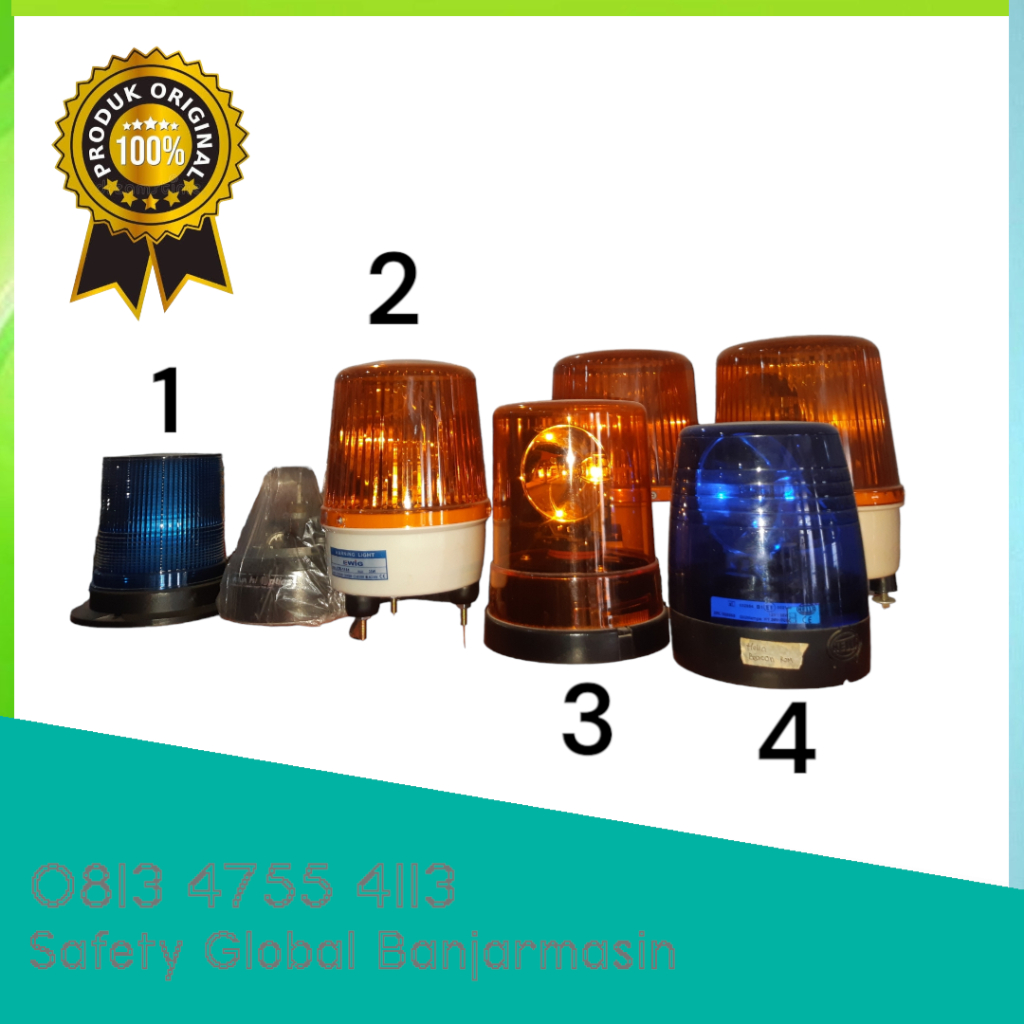 ROTARY LAMP LED WITH BUZZER N-1101J MERAH MULTI VOLT/MULTI FUNGSI.
