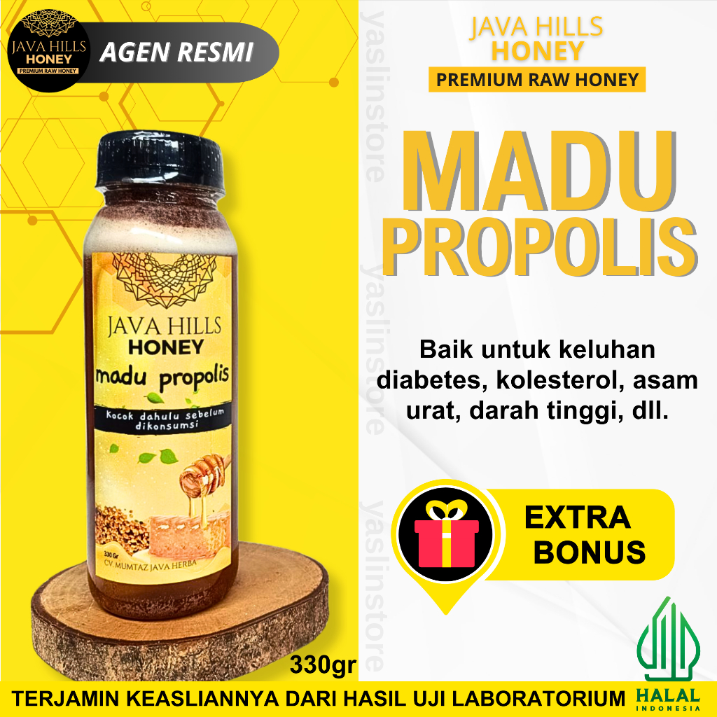 

MADU PROPOLIS HERBAL ASLI MURNI PREMIUM ORIGINAL BY JAVA HILLS HONEY 320gr