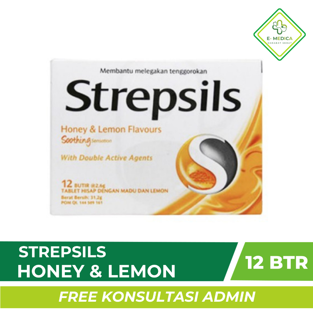 

(12 TAB) Strepsil Honey & Lemon - Strepsils Kuning - Melegakan Tenggorokan