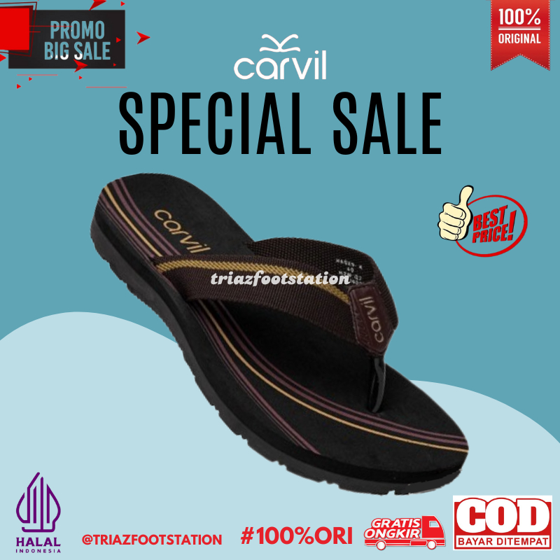 Carvil Sandal Jepit Pria Hagen M Flip Flop Sponge Tahan Air Murah Original