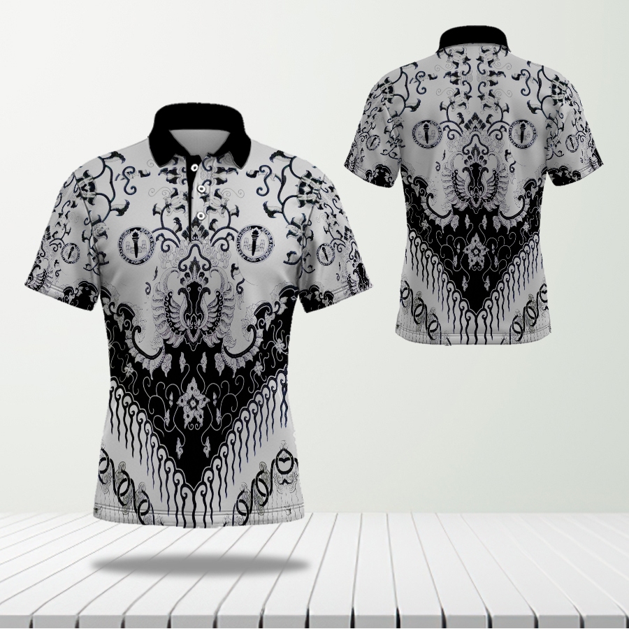 Kaos Polo Batik PGRI Dewasa Printing sublime -The luminos store -