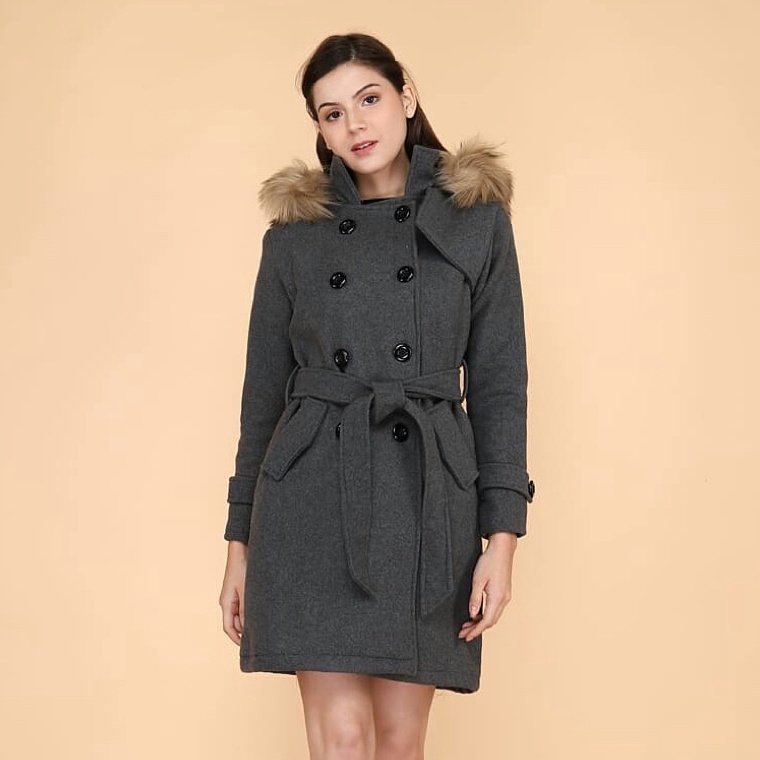 Fresh Product TANAYA LONG COAT PREMIUM  COAT BULU BAHAN TEBAL  JAKET TEBAL COAT KOREA