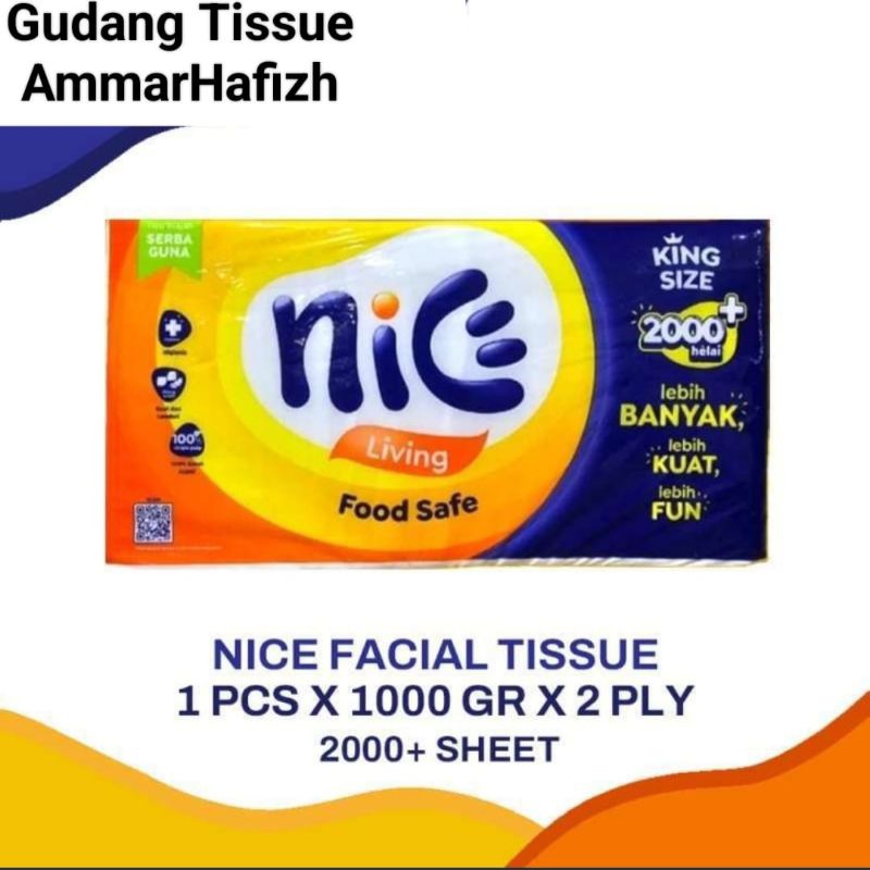 Tisu Nice 1 Kg - 2000 Helai - Tissue Tisu Facial, Tisu Wajah