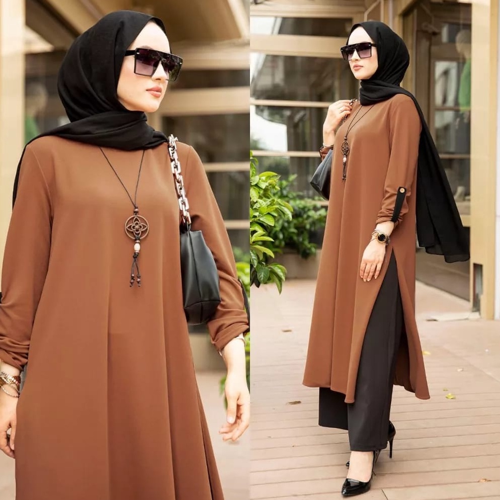 Harga Kompetitif INNARA SETELAN BAJU MUSLIMAH TERVIRAL  ONE SET KAYANA TERBARU  SETLONG TUNIK CRINKL
