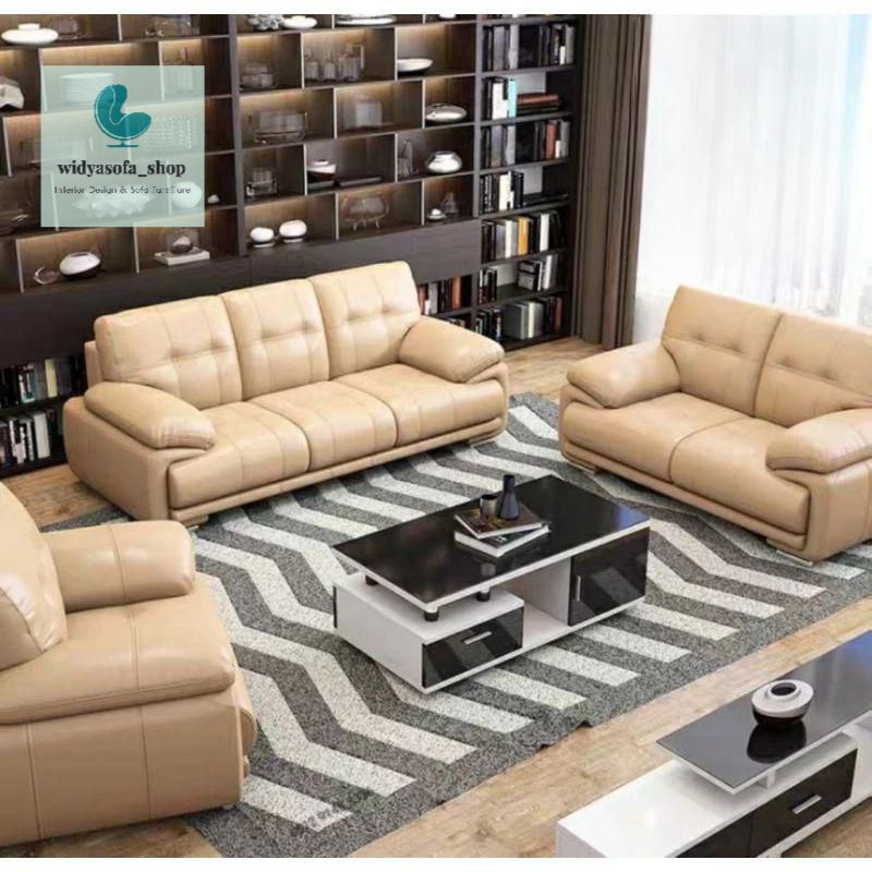 Sofa Kulit 321 Ruang Tamu Minimalis Kekinian Sofa Gaya Klasik Elegant Satu set