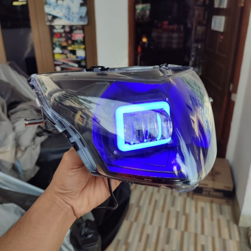 lampu depan daymaker 3 lensa LED motor beat pop esp fi