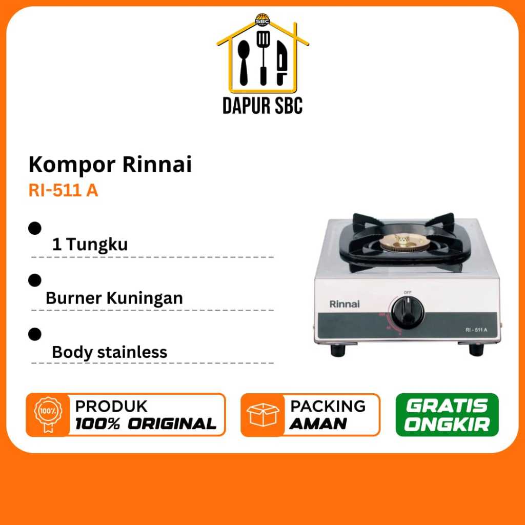Kompor Rinnai 1 Tungku RI-511 A/ RI 511C
